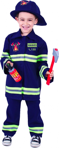 Otroški gasilski kostum s češkim potiskom – velikost M (6–8 let)
