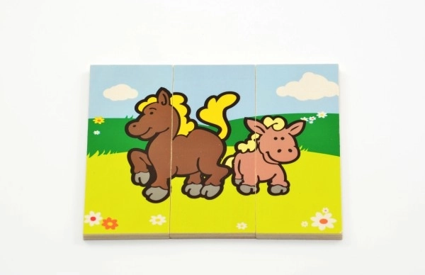 Lesene Puzzle Moje prve živalice 18 kosov za najmlajše v škatli 13x11,5x4,5cm 12m+ MPZ