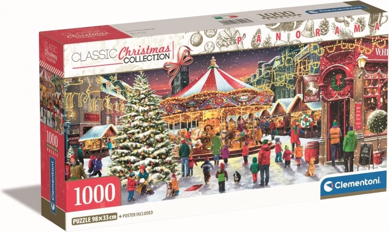 Clementoni panoramske sestavljanke Božična vasica 1000 koščkov