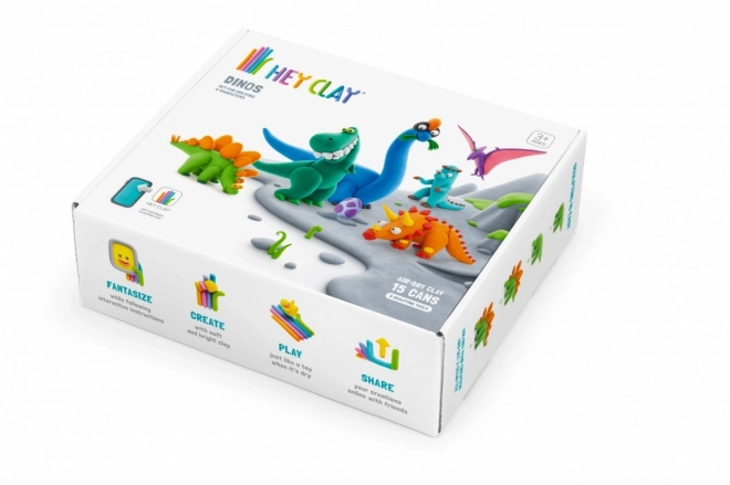 Komplet plastična masa Hey Clay Dinozavri