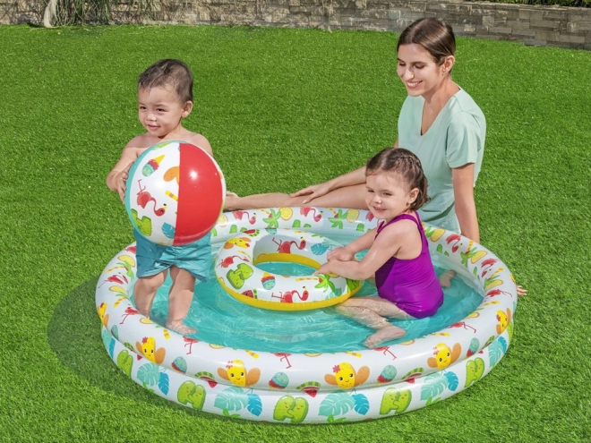 Bestway komplet bazen in žoga z obročem, plitvina 122 cm