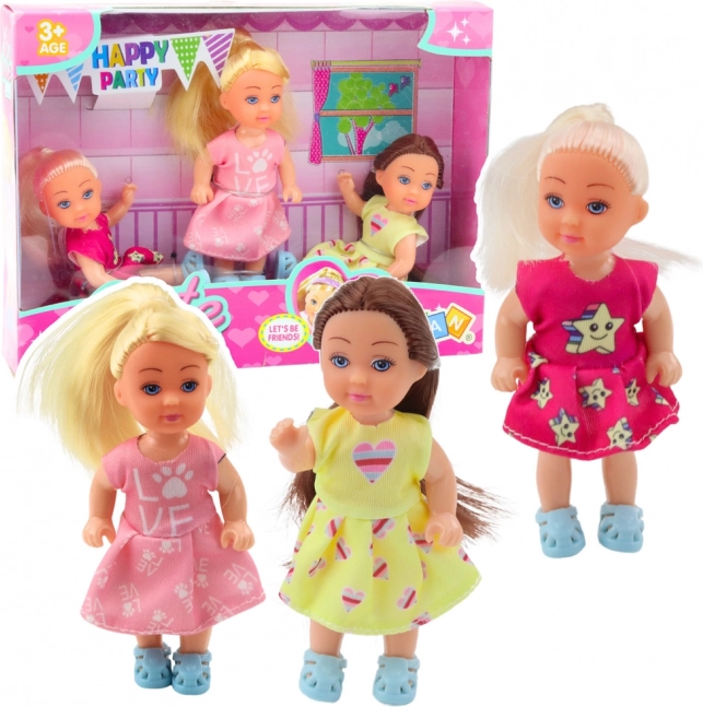 Set 3 Mini Punčk Na Rojstnodnevno Zabavo
