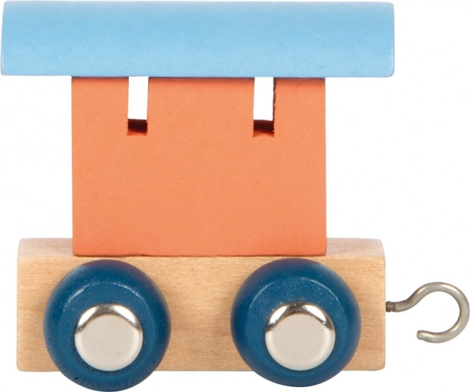Oranžni leseni vagon Small Foot Polar Train