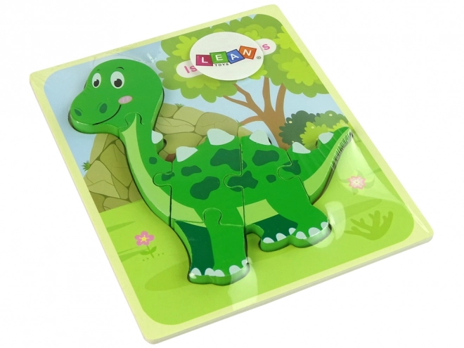 Lesena sestavljanka Dinosaver Isanosaver Tiranosaver Zeleni