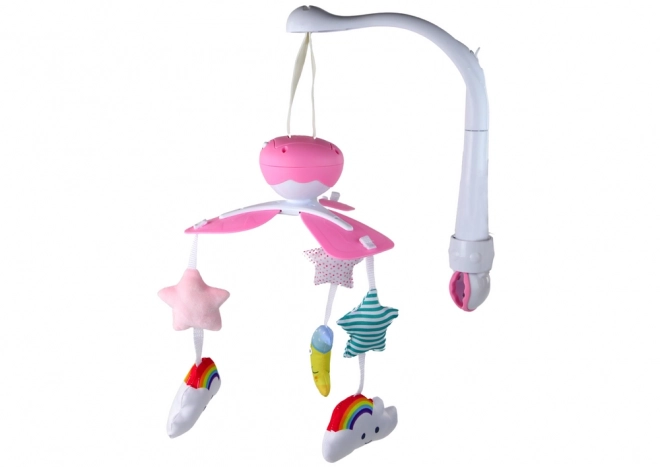 Otroška posteljica Carousel Baby Sound Sky Pink