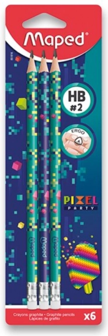 Grafitni svinčnik Maped Pixel Party HB, 6 kosov