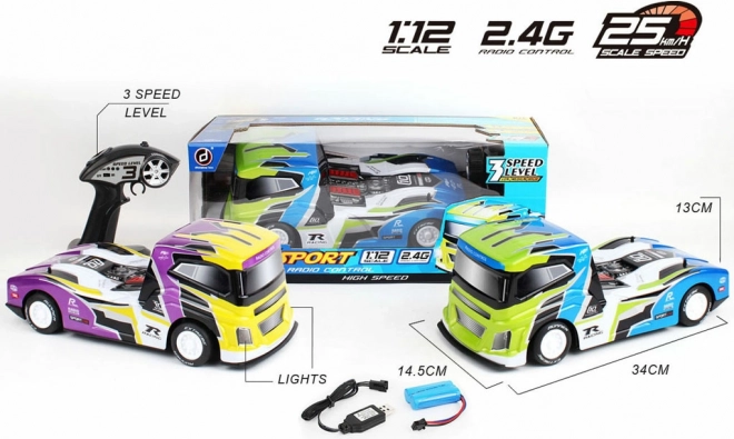 R/C dirkalni vlačilec 1:12 s tremi hitrostmi