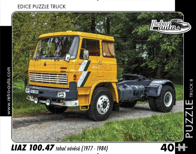 Sestavljanka RETRO-AVTOMOBILI – LIAZ 100.47 vlačilec polprikolic, 40 koščkov
