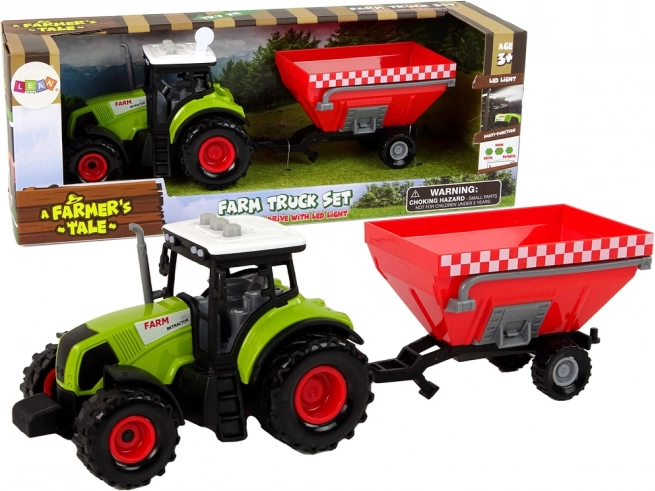 Traktor z zvokom in snemljivim priklopnikom FARMA za otroke