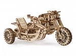 Ugears 3D sestavljanka motor s stranskim priklopnikom – mehanski lesen model