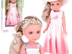 Elegantna stilna punčka s klobukom in dolgimi blond lasmi