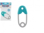 Baby Rattle Safety Pin Turquoise-grey