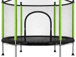 Otroški trampolin z zaščitno mrežo in žogicami, 140 cm, zelen