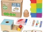Montessori izobraževalni box 6v1 WOOPIE GREEN za dojenčke 7–8 mesecev, 26 delov, FSC