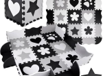 Pene puzzle – kontrastna otroška podloga oblike 120 × 120 cm