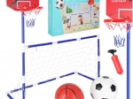 Nogometni gol in koš za košarko 2v1 z dvema žogama in tlačilko