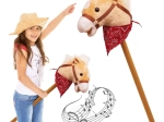 Hobby Horse on a Wooden Stick with Neighing Sounds, 77 cm