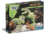 Clementoni Science & Play ArcheoFun: T‑Rex in Triceratops – izkopavalni set z žarečimi okostji