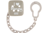 Canpol babies verižica za dudo I LOVE MUMMY, siva