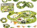 Velikanska dirkalna steza z dinozavri z avtomobilčkom in figuricami