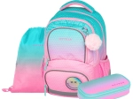 Šolski set OXYBAG OXY NEXT Ombre Pink – nahrbtnik, peresnica in vrečka
