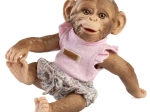 Guca realistična opičja punčka dojenček z vinilskim telesom 32 cm