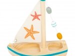 Small Foot wooden sailboat with starfish for water play
