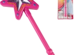 Magic Wand with a Pink Star for Princesses, with Light and Sound