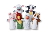 Set ročnih lutk – domače živali, 6 kos