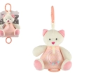 Glasbeni plišasti medvedek 18 cm roza