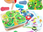 Tooky Toy lesena magnetna igra 2v1 s črvički