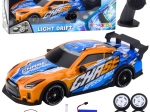RC sports car with illuminated body and drift mode – orange