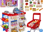 otroški supermarket s skenerjem, tehtnico in nakupovalnim vozičkom