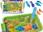 Woopie kinetični pesek 1,5 kg XXL zoo safari z mizico in modelčki