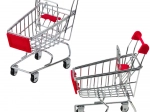 Mini kovinski nakupovalni voziček za otroke in punčke – dekoracija in organizator