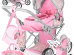 3-in-1 Doll Stroller Pink Flowers