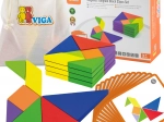 Leseni tangram VIGA s karticami – izobraževalna sestavljanka iz lesa FSC