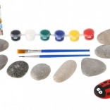 Slikanje na kamne – ustvarjalni komplet z barvami in čopiči