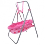 Gugalna posteljica za punčke s kovinsko konstrukcijo