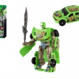 Transformacijski avto v robota 14 cm – zelen plastični model