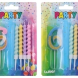 Zabavna svečka številka 6 in 4 dodatne svečke