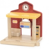 lesena železniška postaja z zvokom