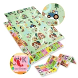 Dvoslojna zložljiva izobraževalna XPE penasta podloga 120 × 180 z nemško abecedo in motivom kmetije Humbi