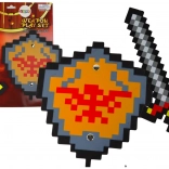 Pena kompleti viteza s piksel mečem in ščitom