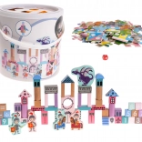 Lesena gradbena igrača grad z vitezi za otroke 3+