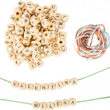 Lesene navlake kroglice s črkami small foot – komplet 300 kos