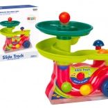 Barvita fontana s toboganom za žogice z zvoki