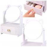 Mini toaletna mizica z ogledalom in predalom z ročaji