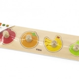 Lesene puzzle z ročaji Sadje