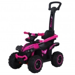 Otroški poganjalec z vodilno palico BABY MIX Mega rožnat